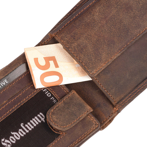 Hodalump Geldbörse mit Steinbock-Naht Geldbeutel Herren Hodalump & Ratschkatl 