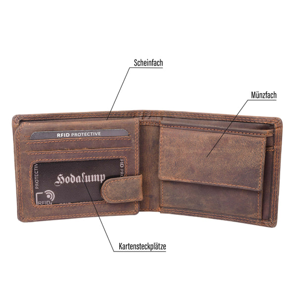 Hodalump Geldbörse mit Steinbock-Naht Geldbeutel Herren Hodalump & Ratschkatl 